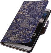 Wicked Narwal | Lace bookstyle / book case/ wallet case Hoes voor Huawei Mate S Blauw