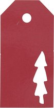 Vivi Gade Labels Kerstboom 15 Stuks 5 X 10 Cm Rood Karton