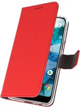 Wicked Narwal | Wallet Cases Hoesje voor Nokia 7.1 Rood