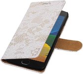 Wicked Narwal | Lace bookstyle / book case/ wallet case Hoes voor Motorola Moto G5 Wit