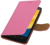 Wicked Narwal | bookstyle / book case/ wallet case Hoes voor Motorola Moto C Plus Roze
