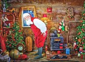 Diamond Painting Pakket - Serie Kerstmis - Lachende Kerstman - 40x30 cm - Complete Set - Volledige Bedekking - Ronde Steentjes