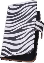 Wicked Narwal | Zebra bookstyle / book case/ wallet case Hoes voor HTC Windows Phone 8 S Wit