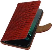 Wicked Narwal | Snake bookstyle / book case/ wallet case Hoes voor Motorola Moto G4 Play Rood