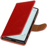 Wicked Narwal | Premium TPU PU Leder bookstyle / book case/ wallet case voor Sony Xperia X Coampact Rood