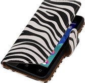 Wicked Narwal | Zebra bookstyle / book case/ wallet case Hoes voor Wiko Sunset 2 Wit