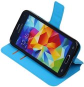 Wicked Narwal | Cross Pattern TPU bookstyle / book case/ wallet case voor Samsung Galaxy S5 G900F Blauw