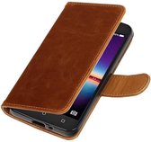 Wicked Narwal | Premium TPU PU Leder bookstyle / book case/ wallet case voor Huawei Y3 II Bruin