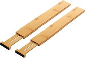 4x Bamboe houten lade verdelers 45,5-55,2 cm - Keukenlade/besteklade verdeler uitschuifbaar