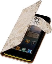 Wicked Narwal | Lace bookstyle / book case/ wallet case Hoes voor Huawei Huawei Ascend G510 Wit