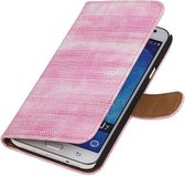 Wicked Narwal | Lizard bookstyle / book case/ wallet case Hoes voor Samsung galaxy j7 2015 Roze