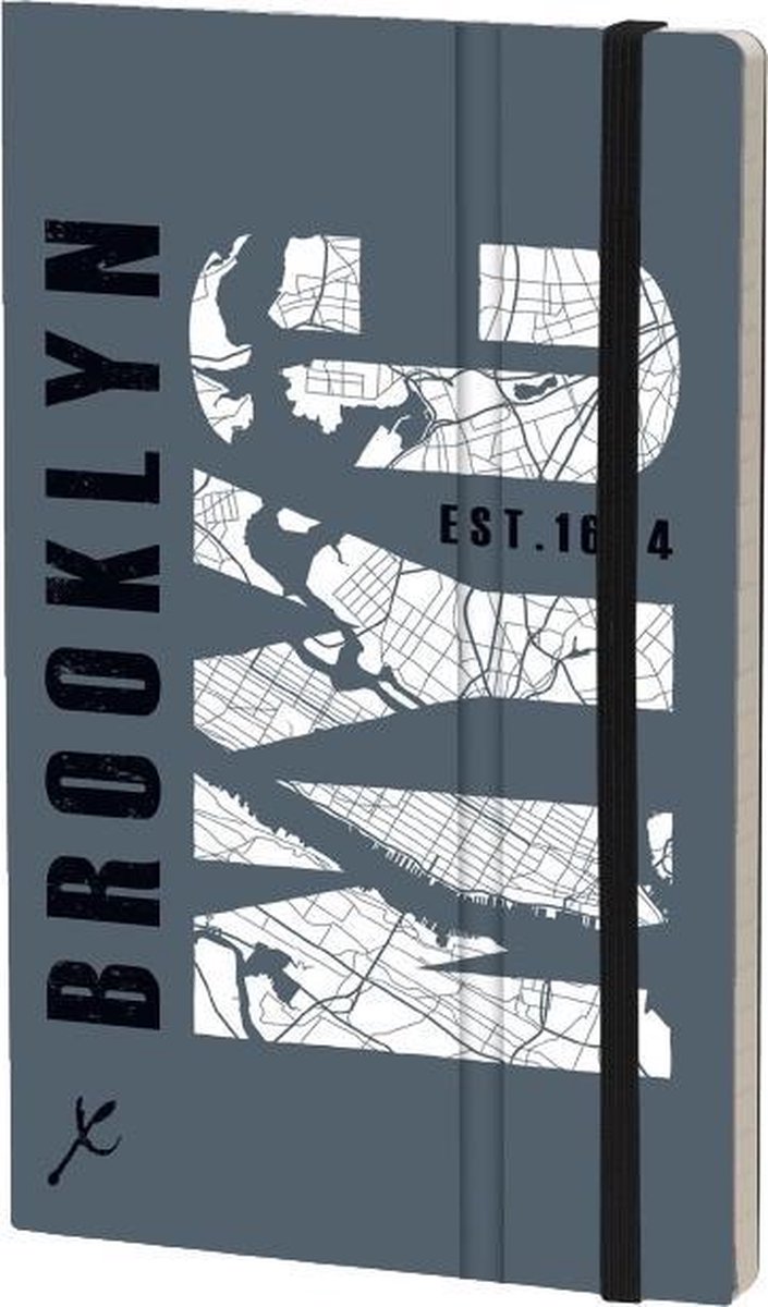 Stifflexible Notitieboek Brooklyn 21 X 13 Cm Karton/papier Grijs