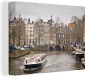 Canvas Schilderij Prinsengracht in Amsterdam - 80x60 cm - Wanddecoratie