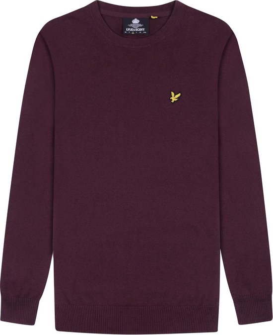 Lyle and Scott - Sweater Mix Wol Bordeaux Rood - Heren - Maat L - Slim-fit