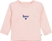 Little Label - baby shirt - light pink love - maat: 62 - bio-katoen