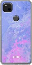 Google Pixel 4a Hoesje Transparant TPU Case - Purple and Pink Water #ffffff