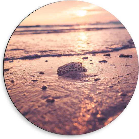 Dibond Wandcirkel - Aan de Zee - 50x50cm Foto op Aluminium Wandcirkel (met ophangsysteem)