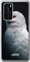 Huawei P40 Hoesje Transparant TPU Case - Witte Uil #ffffff