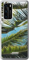 Huawei P40 Hoesje Transparant TPU Case - Palms #ffffff