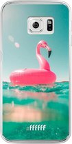 Samsung Galaxy S6 Edge Hoesje Transparant TPU Case - Flamingo Floaty #ffffff