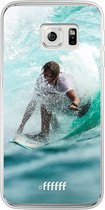 Samsung Galaxy S6 Edge Hoesje Transparant TPU Case - Boy Surfing #ffffff