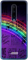 OnePlus 7 Pro Hoesje Transparant TPU Case - Love is Love #ffffff