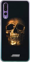 Huawei P30 Hoesje Transparant TPU Case - Gold Skull #ffffff