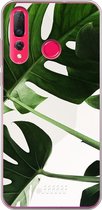Huawei P30 Lite Hoesje Transparant TPU Case - Tropical Plants #ffffff
