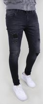 Gabbiano Jeans Ultimo Skinny Fit Jeans Powerflex 82655 Black Destroyed Mannen Maat - W36 X L32