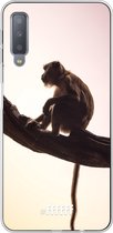 Samsung Galaxy A7 (2018) Hoesje Transparant TPU Case - Macaque #ffffff