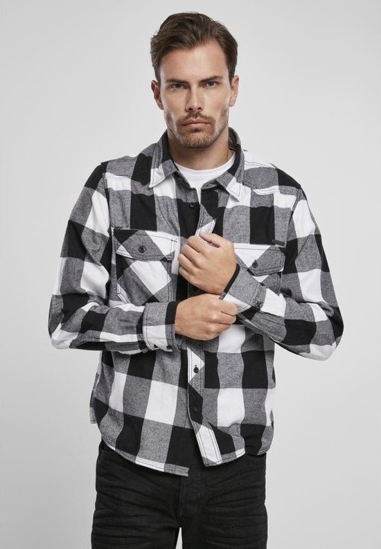 Brandit - Checked Overhemd - 7XL - Wit/Zwart