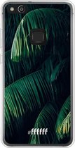 Huawei P10 Lite Hoesje Transparant TPU Case - Palm Leaves Dark #ffffff