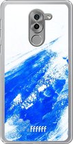 Honor 6X Hoesje Transparant TPU Case - Blue Brush Stroke #ffffff