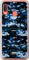 Samsung Galaxy A20e Hoesje Transparant TPU Case - Navy Camouflage #ffffff