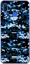 Huawei Nova 3 Hoesje Transparant TPU Case - Navy Camouflage #ffffff