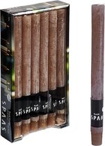 SPAAS 12 Rustieke tafelkaarsen huishoud, ± 8 uur, geurloos - taupe