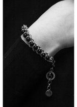 STUDIO BY BO® Armband Inéz Zwart Smal  L/XL | RVS Jasseron | Edelstenen Agaat | Uniek Handwerk | 100% Allergievrij