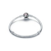 Sterling zilveren bedelarmband met kersenbloesem clipsluiting 19 cm