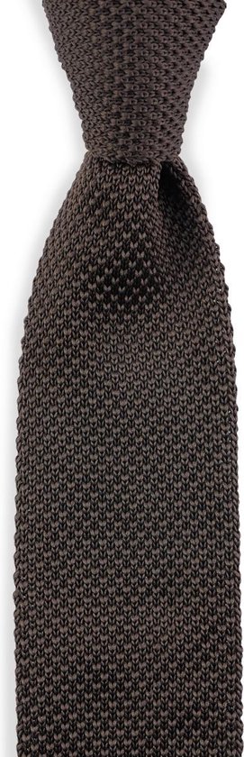 Sir Redman - gebreide stropdas - donkerbruin - polyester