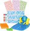Afbeelding van het spelletje Bingo spel blauw/geel complete set nummers 1-90 met molen, 148x bingokaarten en 2x stiften - Bingospel - Bingo spellen - Bingomolen met bingokaarten en bingostiften - Bingo spelen