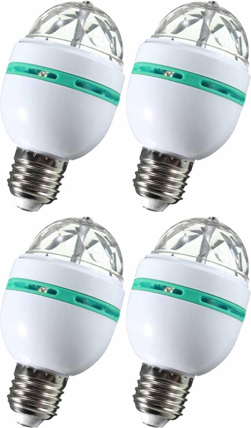 Pakket van 4x stuks disco lampen/lichten E27 fitting 30 effecten - disco bol voor fitting