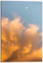Dibond - Oranje Stapelwolken - 40x60cm Foto op Aluminium (Wanddecoratie van metaal)