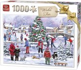 Puzzel 1000 Stukjes Kerstpuzzel Winterpret - King - Legpuzzel (68 x 49 cm) - Multicolor