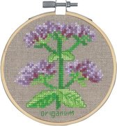 Borduurpakket Oregano kruidenplant om te borduren incl borduurring Permin 13-0355
