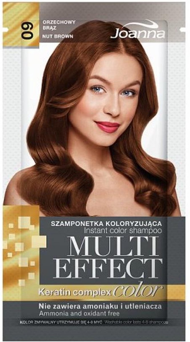 Joanna - Multi Effect Keratin Complex Color Instant Color Shampoo szamponetka koloryzująca 09 Orzechowy Brąz 35g