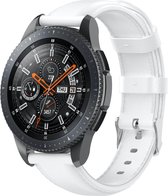 Bandje Voor Samsung Galaxy Watch Leren Band - Wit - Maat: 20mm - Horlogebandje, Armband