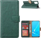 Oppo Reno 4 Hoesje met Pasjeshouder booktype case Groen