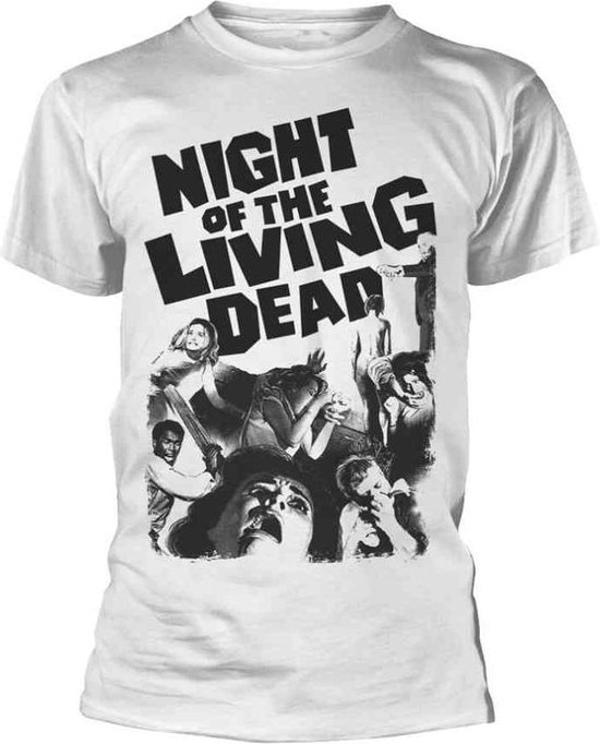 Plan 9 Unisex Tshirt -M- NIGHT OF THE LIVING DEAD (WHITE) Wit