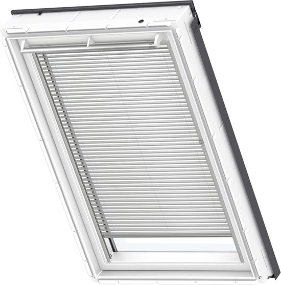 VELUX Jaloezie (PAL) voor VELUX Dakramen SK06, Zilveren Kozijn, Handbediend, Wit