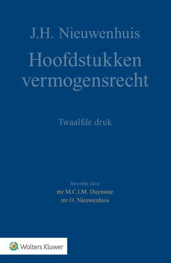 Boek: Hoofdstukken vermogensrecht, geschreven door J.H. Nieuwenhuis